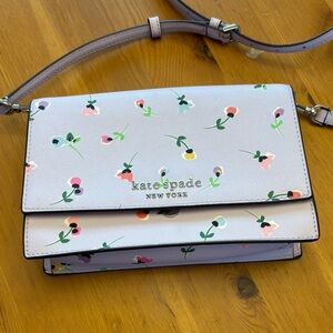 kate spade Floral Leather Crossbody Bag - Light Lavender